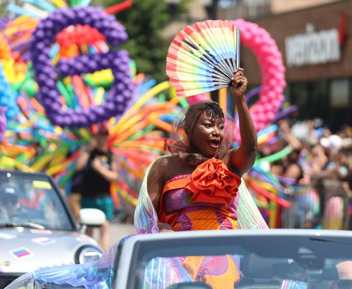 during the Chicago Pride Parade in Chicago on Sunday, June 29, 2025. (Talia Sprague/Chicago Pride Parade)